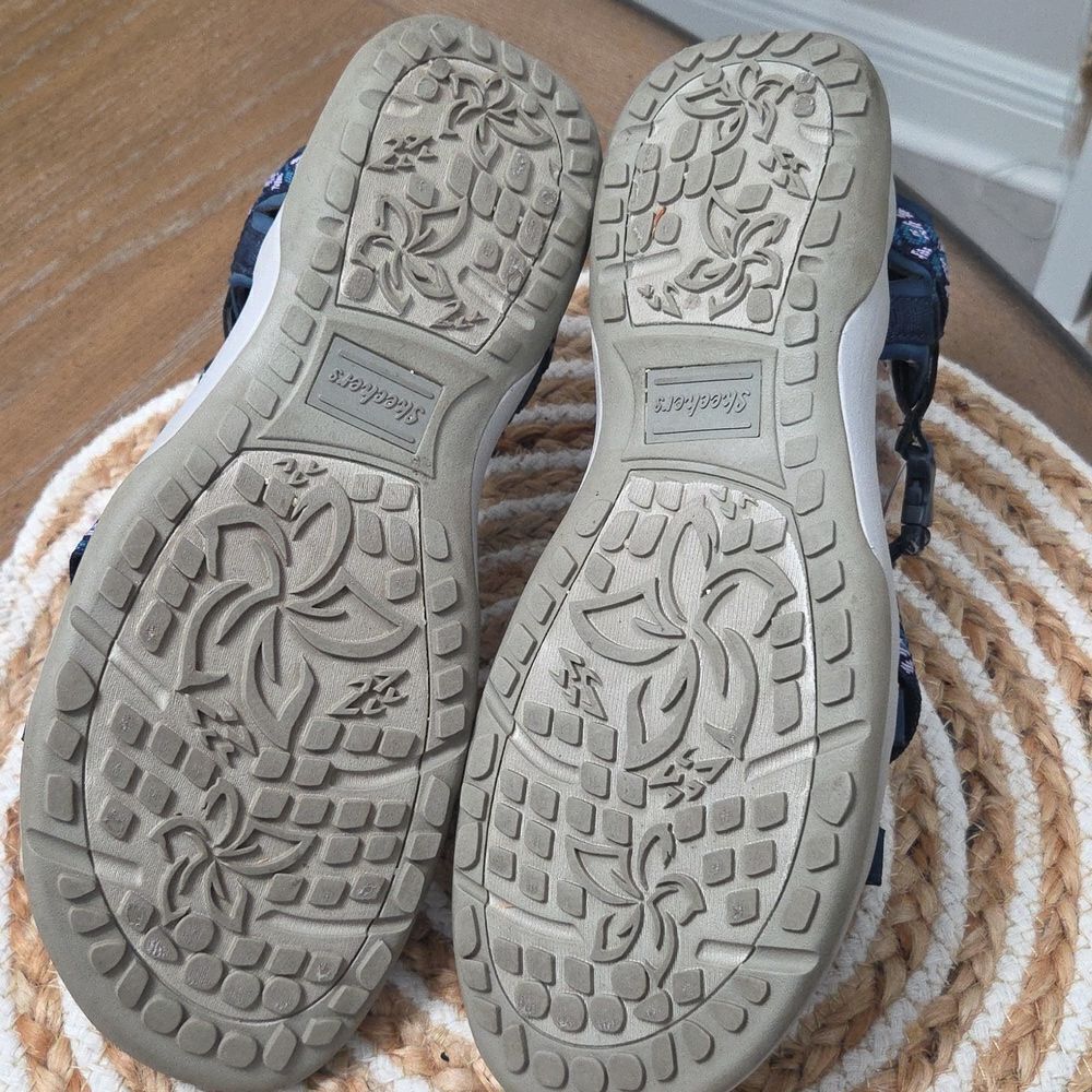 Skechers Reggae Slim Vacay Navy Blue Women's Sandals, Size 11 - Picture 9 of 12